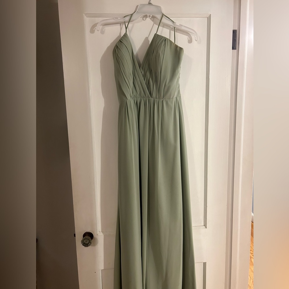 Light green bridesmaids dress